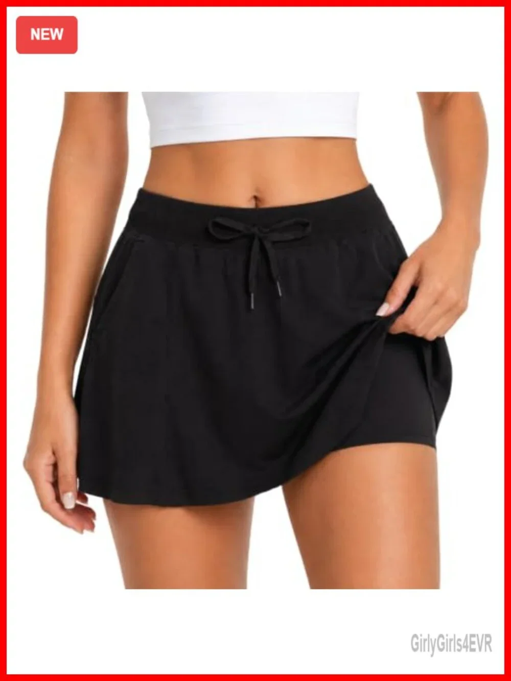 UPF 30+ Pleated Skort with Pockets | 2-Way Stretch, Built-In Shorts Liner
